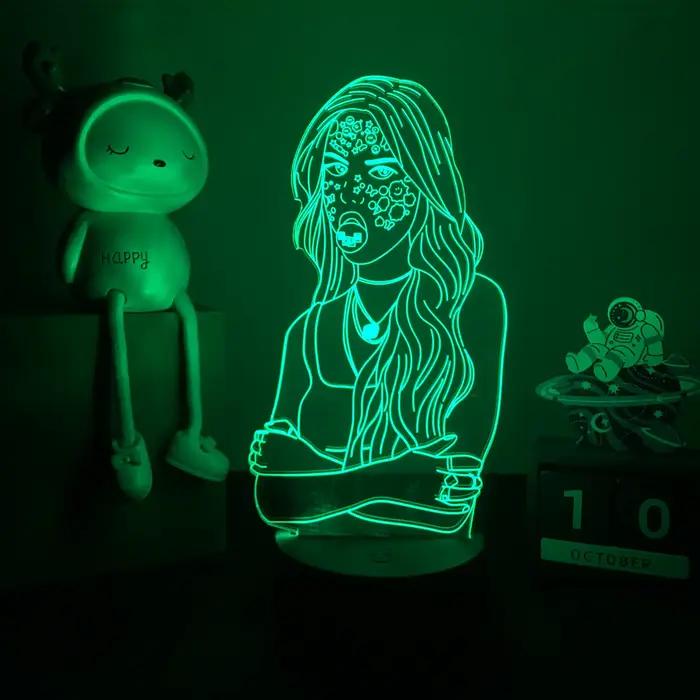 Veilleuse 3d chanteur Olivia Rodrigo, cadeau pour les Fans, décoration de chambre à coucher, lampe d