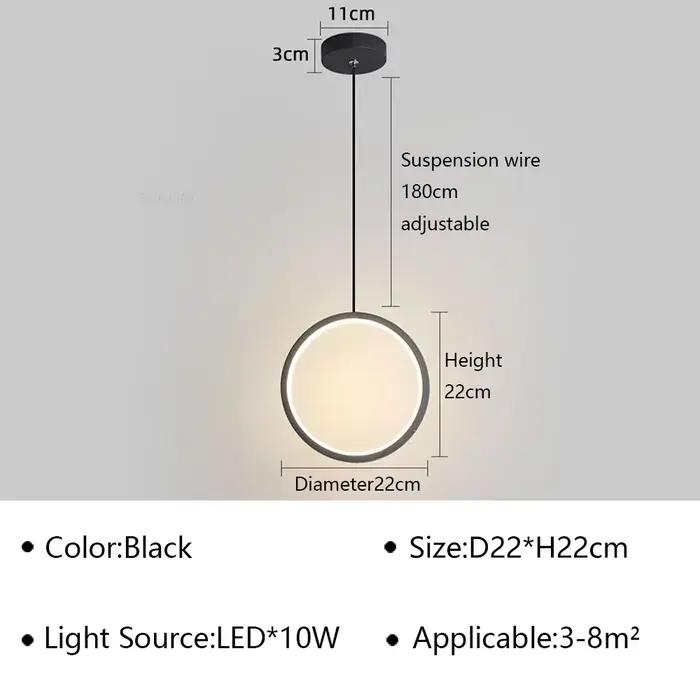 Plafonnier LED suspendu composé d'anneaux, design moderne, luminaire décoratif d'intérieur, idéal po