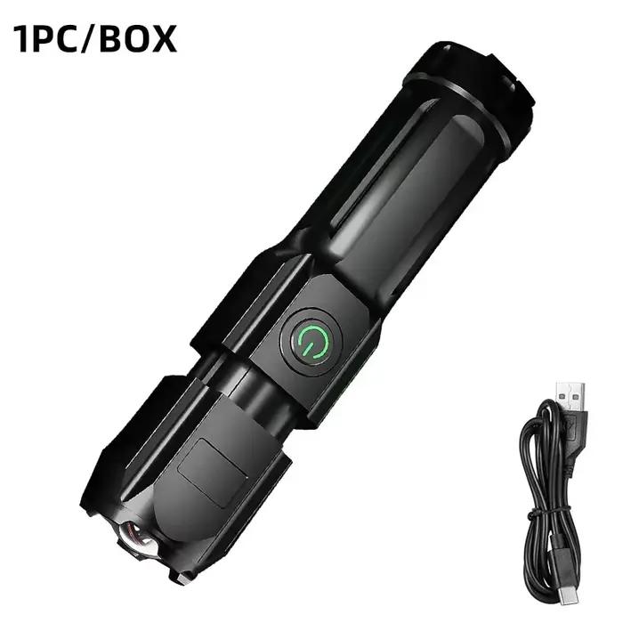 Lampes de poche télescopiques à n'aime, torche LED aste, 4 modes d'éclairage, longue portée, étanche
