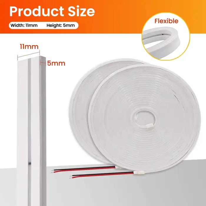 Bande Lumineuse Néon LED 12V 24V, Corde Étanche, Lampe Flexible en Silicone, Décoration de la Maison