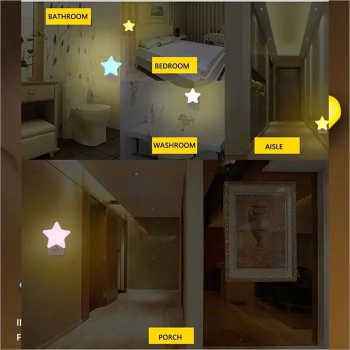 LED étoiles veilleuses prise ue/US lampe de nuit lumière décoration de la maison chambre chevet cham
