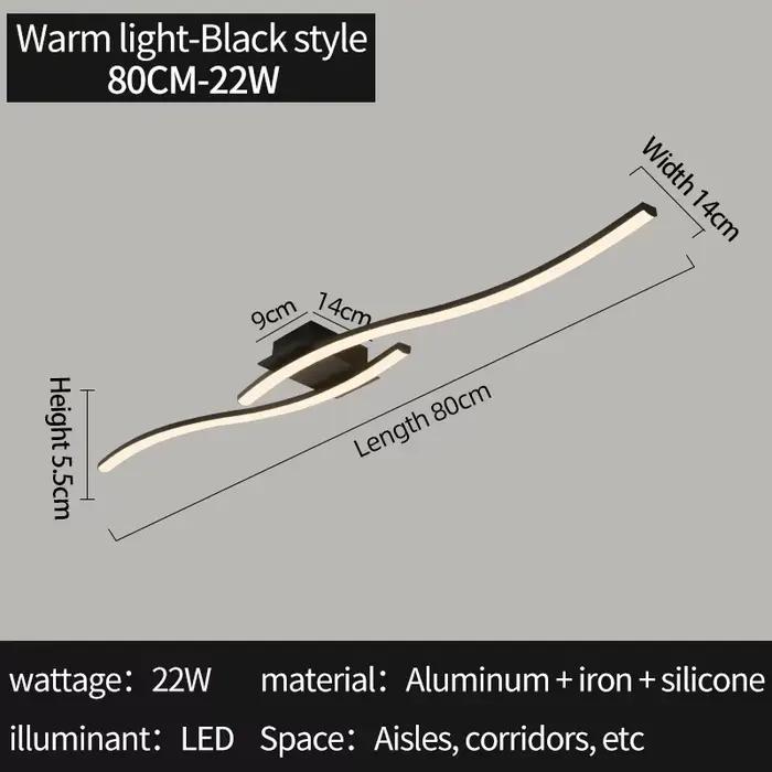 Plafonnier minimaliste moderne en aluminium noir plafonnier LED luminaire économie pour salon chambr
