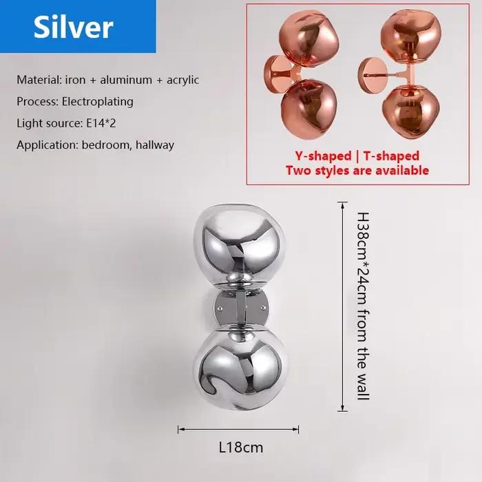 Lampes murales à double extrémité d'art de lave nordique, chambre à coucher, chevet, allée, étude, b