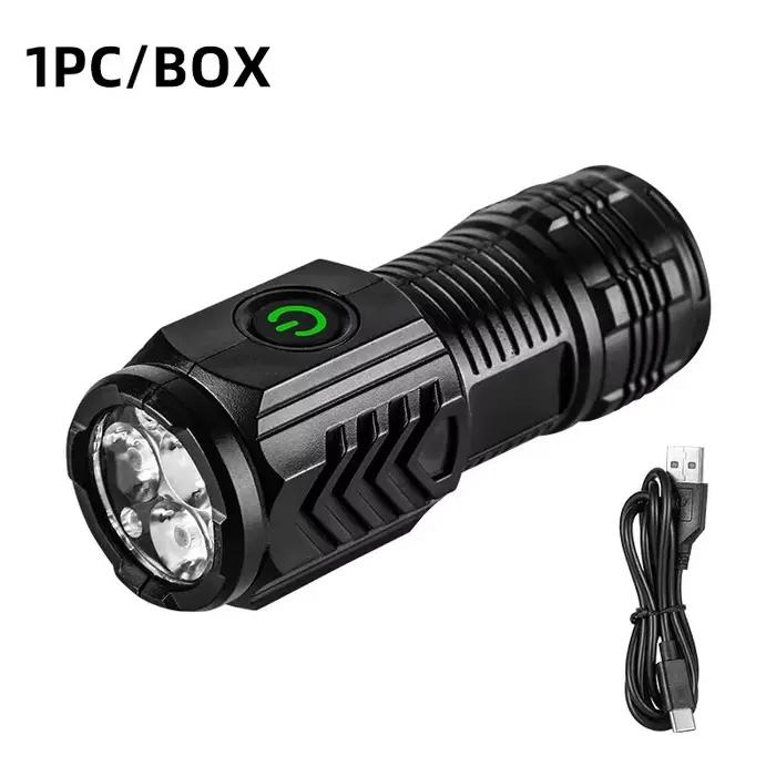 Mini lampe de poche LED haute puissance, aste par USB, lampe à main magnétique, 3 cœurs, ultra injus