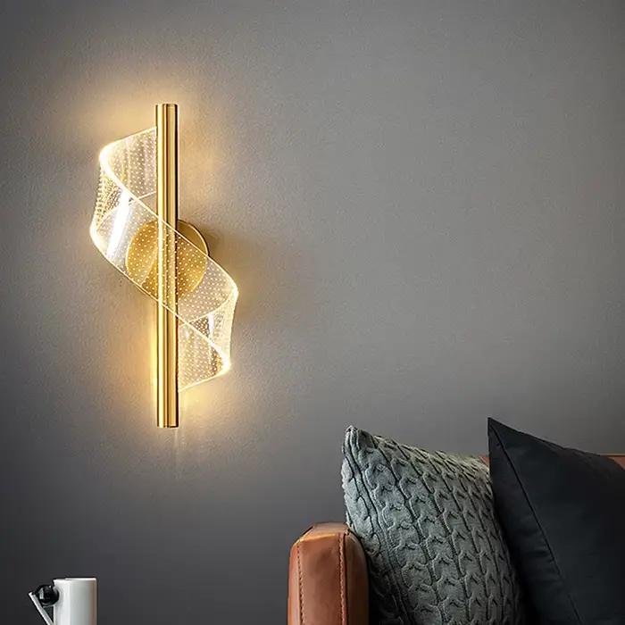 Applique murale LED nordique, éclairage d'intérieur pour chambre à coucher, chevet, salon, arrière-p