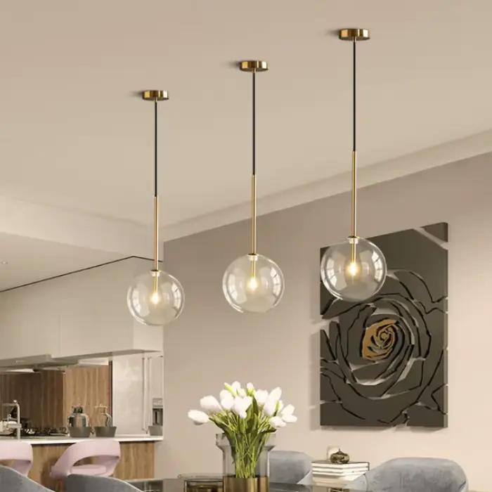 Abat-jour en verre transparent simple moderne, blanc laiteux, lustre en verre, accessoires en verre,