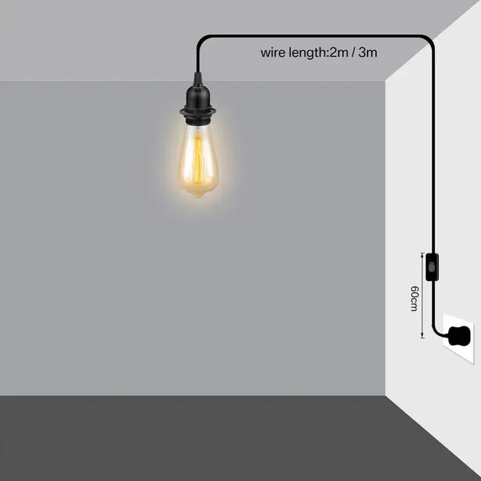 Lampe Suspendue au Plafond avec Joli, Anneau de Verrouillage Suspendu, Câble d'Extension à 2 Noyaux,