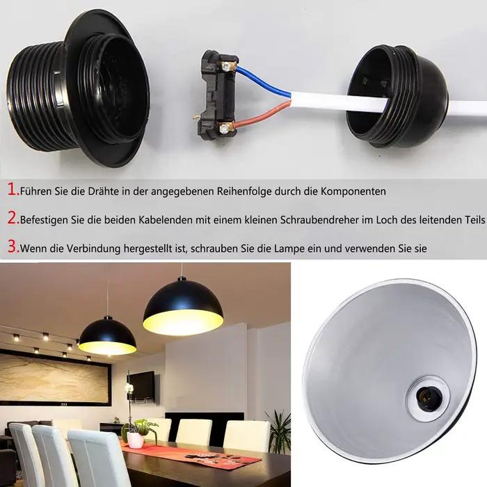 Base de lampe vintage E26, support d'ampoule bricolage, demi-dent avec adaptateur de lampe annulaire