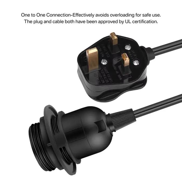 Lampe Suspendue au Plafond avec Joli, Anneau de Verrouillage Suspendu, Câble d'Extension à 2 Noyaux,