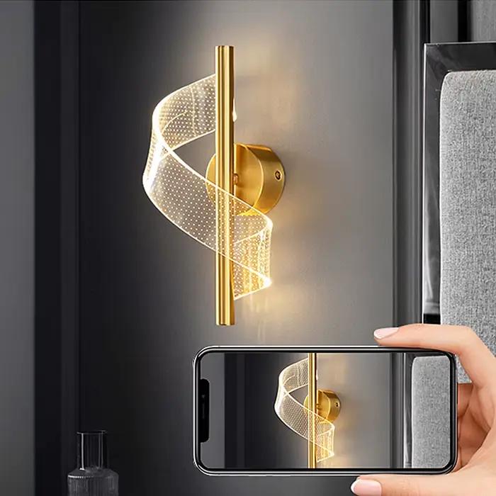 Applique murale LED nordique, éclairage d'intérieur pour chambre à coucher, chevet, salon, arrière-p
