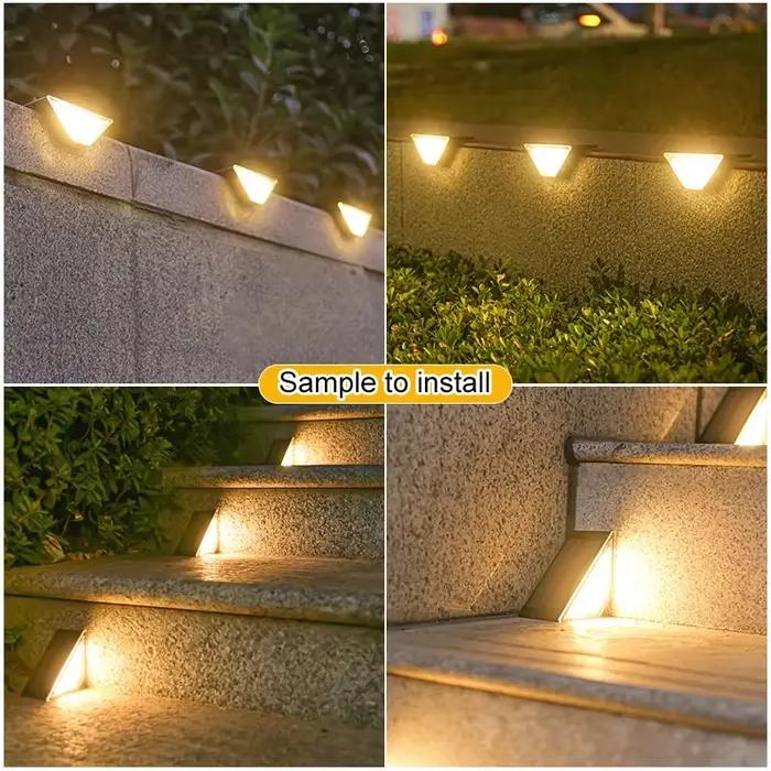 Lampe Solaire Antivol Imperméable IP67, Luminaire Décoratif d'Extérieur, Idéal pour des Escaliers, u