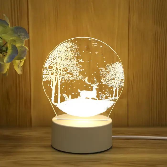 Amour romantique 3D acrylique lampe à LED pour la maison veilleuse pour enfants lampe de Table décor