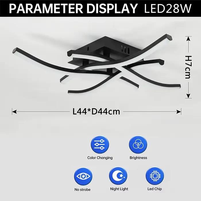 Plafonnier LED plafonnier moderne pour la maison balcon allée chambre salle à manger vagues concepti