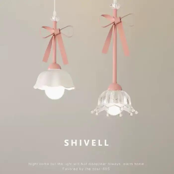 Lampe LED Suspendue en Céramique Rose avec Nministériels d Papillon, Luminaire Décoratif de Plafond,