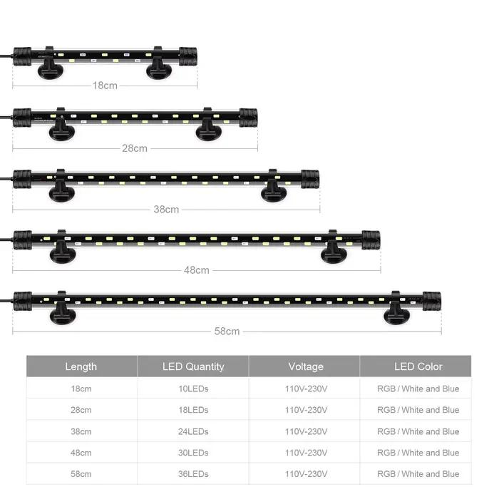 Lumière Led pour Aquarium, haute luminosité, lampe à algues, aménagement paysager, eau, herbe, lampe