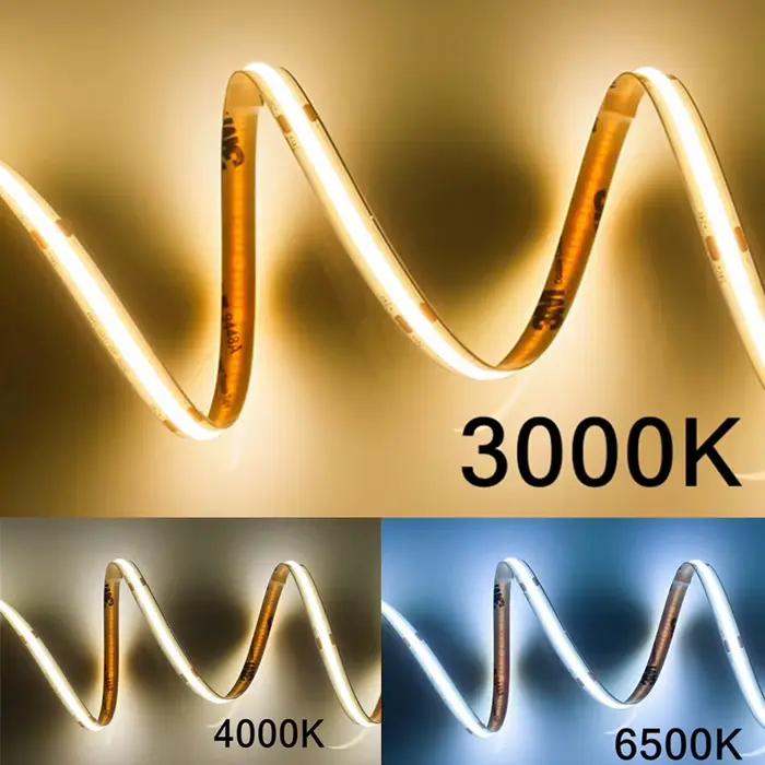 Bande lumineuse LED COB Ultra fine, 12V, 24V, 8MM, avec prise DC/2 broches, éclairage linéaire à int