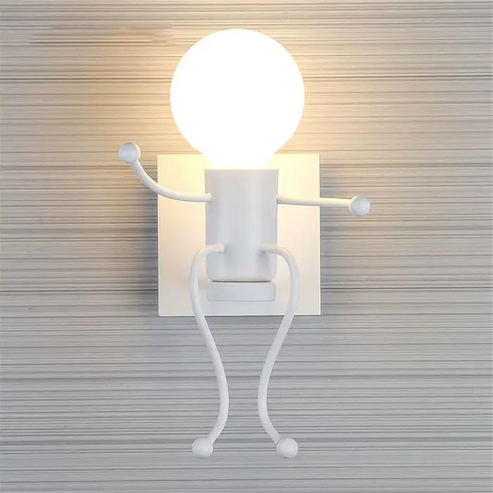 Moderne Simple dessin animé petit homme applique murale E27 chambre d'enfants cuisine salle à manger