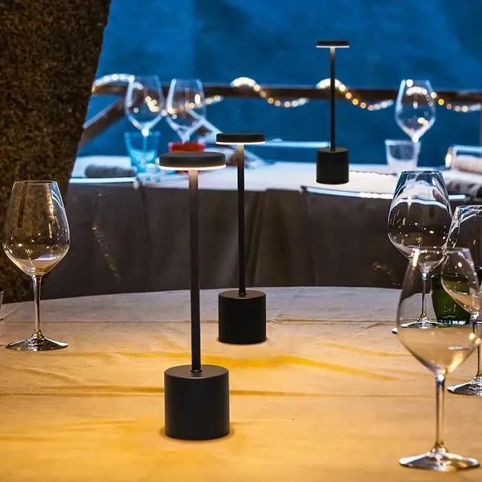 Lampe de Table LED rétro 3 couleurs tactile lampe de bureau à intensité variable maison Restaurant c