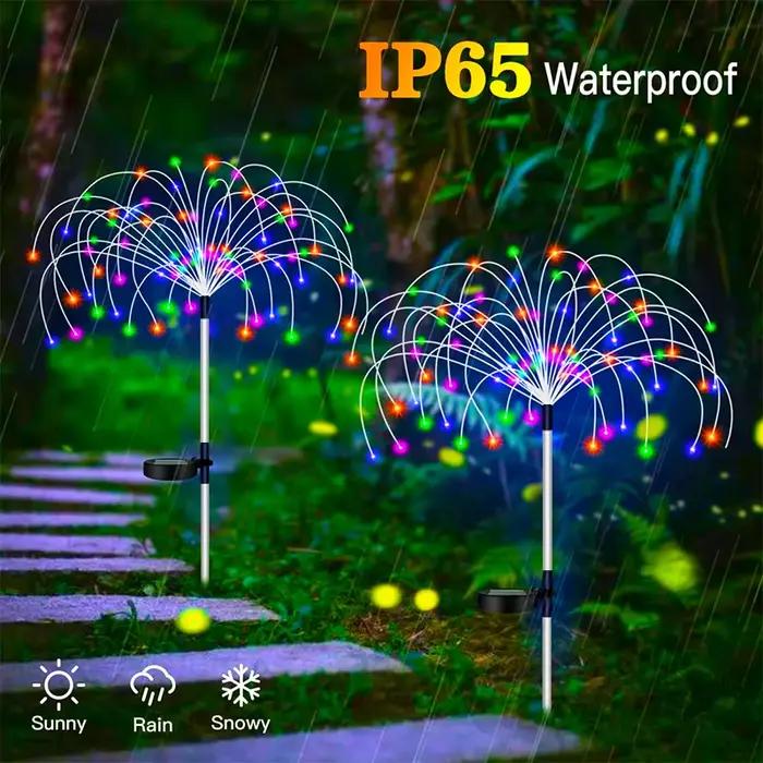 Solaire LED feu d'artifice fée lumières extérieur étanche décoration de jardin pelouse voie lampe so