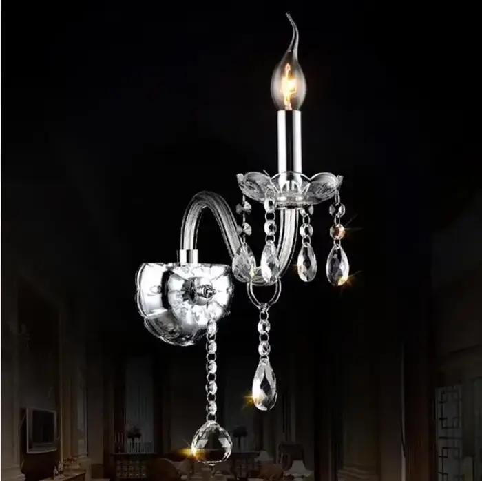 Applique murale en Cristal moderne applique murale lumières chambre lampes miroir avant éclairage de