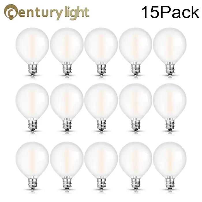 Ampoule LED Rétro G40 Frosted 1W Culot E12 220V, Verre Laiteux Type Boule de Golf, Blanc Chaud 2700K