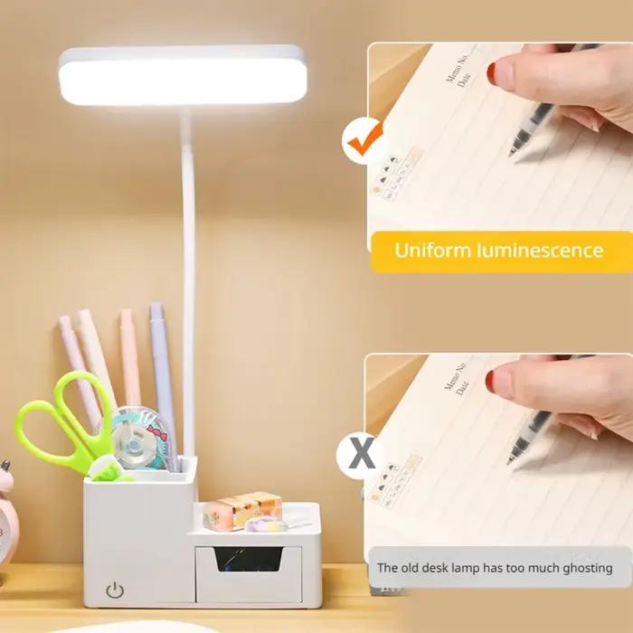 Lampe de Table Pliante Rechargeable à LED Tactile et à Intensité Réglable, Lumière de Lecture USB, P