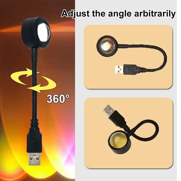 1x USB coucher de soleil lampe LED arc-en-ciel néon veilleuse projecteur photographie mur atmosphère