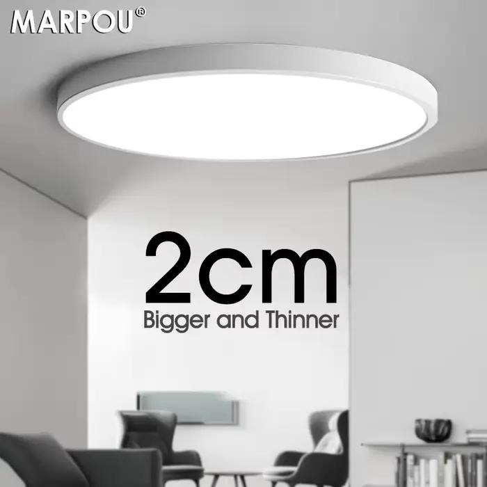 MARPOU 2 cm Ultra-mince LED plafonnier 24 W 28 W 38 W blanc chaud blanc froid blanc neutre intérieur