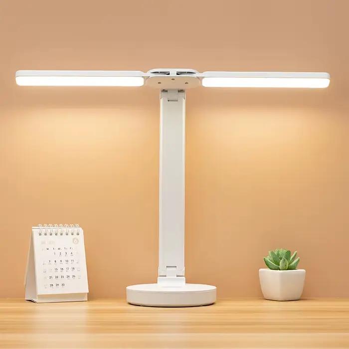 Lampe de bureau LED 3 niveaux Dimmable tactile veilleuse USB Rechargeable Protection des yeux lampe 