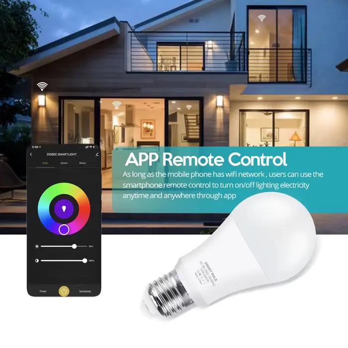 Tuya Wifi ampoule intelligente RGB E27 Zigbee ampoule Led maison intelligente Tuya Zigbee lampe 110V