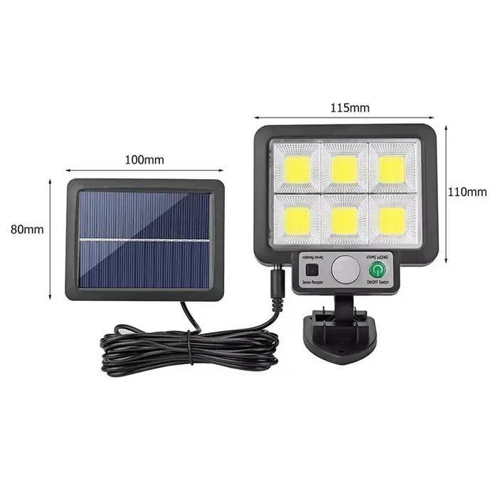 Capteur de mouvement de lumière solaire de Type fendu 72 COB lampes murales lampes d'éclairage de jardin intérieures/extérieures séparées avec télécommande