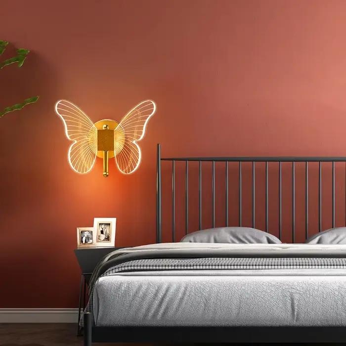 Papillon mur LED lampe éclairage intérieur maison chambre Table de chevet salon décoration nordique