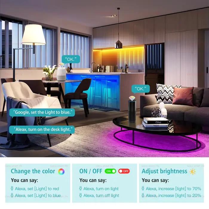 Tuya – ampoule LED WiFi intelligente E27, 15/20/220V 110V, Compatible avec Alexa, lampe RGBCW pour Smart Life, Assistant Google, décoration d'intérieur