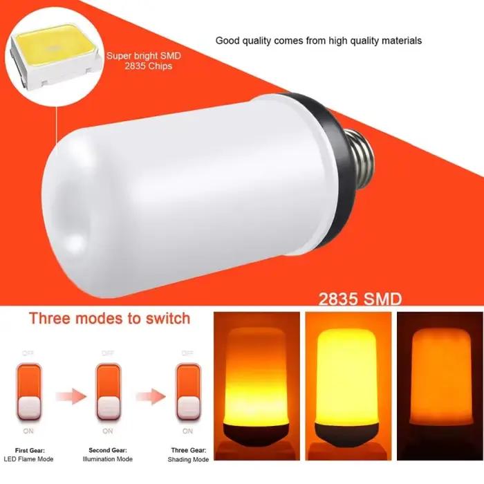 Flamme créative 6W E27 E26 B22 lumière LED torche feu lampe effet de flamme ampoule scintillante émulation ampoule 4 modèles AC 85-265V