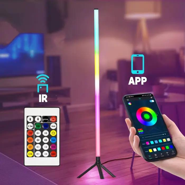 Rvb CCT Led lampadaire 24 touches télécommande Bluetooth App commande vocale 103cm Tube rond alimentation USB pour éclairage d'ambiance de salle de jeu