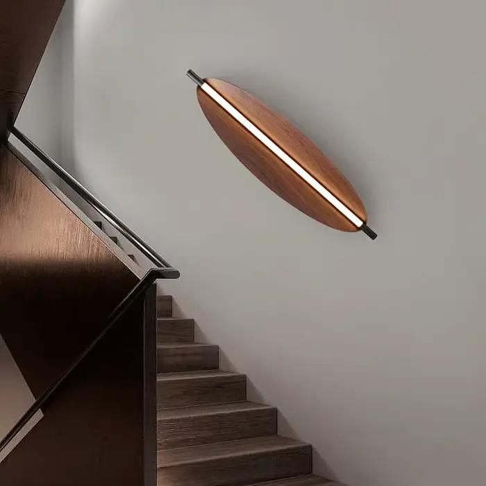 Thula applique nordique longue lampe minimaliste salon japonais grain de bois chambre chevet escalier couloir