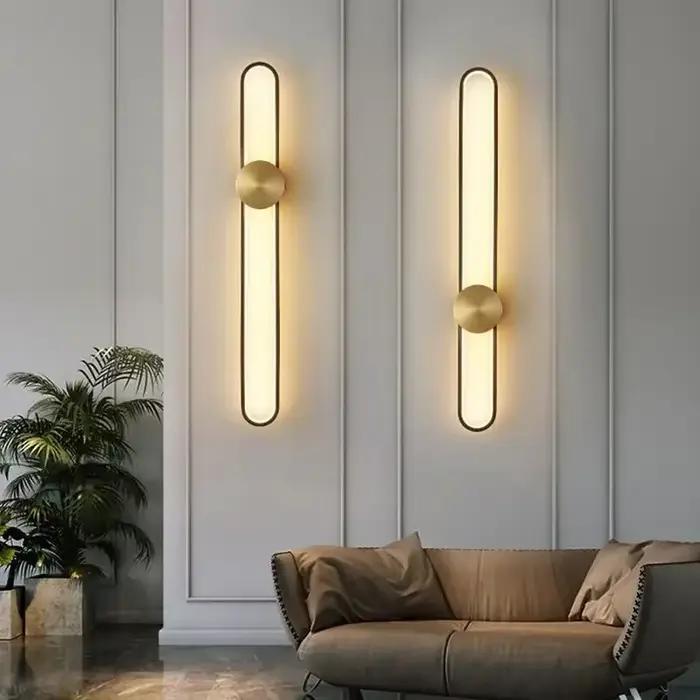 Applique moderne LED longue applique murale pour chambre salon Surface monté fond chambre décor luminaire mural