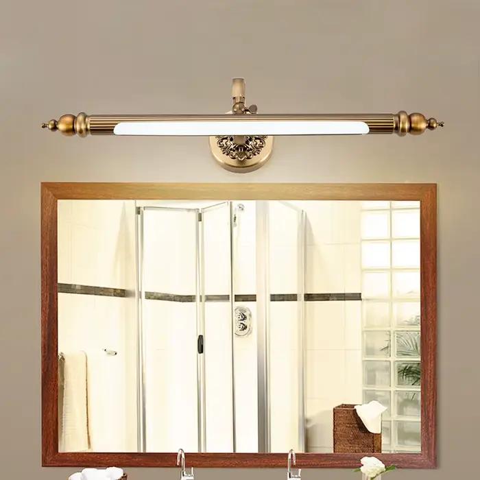 Lampe miroir Led en Bronze marron, 8W, 51cm, Antique, dorée, Europe, chambre à coucher, salle de bains, applique murale, armoire cosmétique, éclairage de peinture