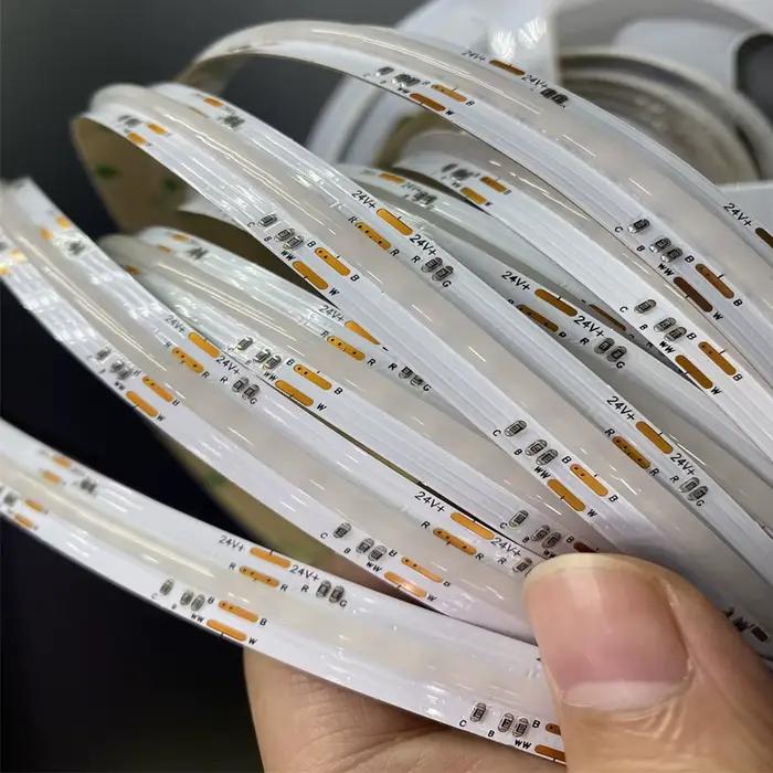 5 M/Lot COB RGBCCT RGBCW RGBW RGBWW RGB CCT LED bande lumineuse DC 12 V 24 V mettre en évidence FOB bande Flexible barre lampe pour la décoration de la pièce intérieure