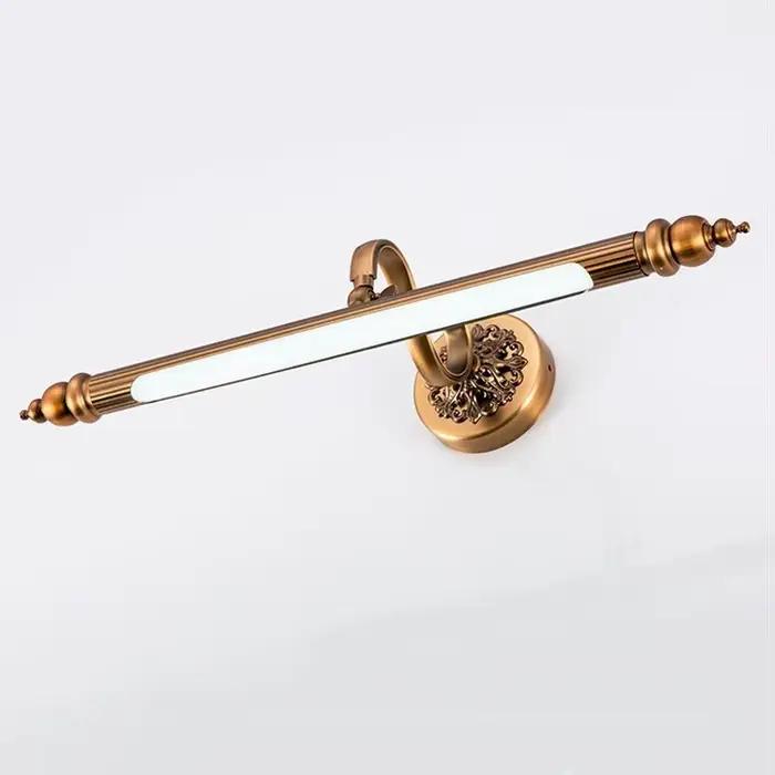 Lampe miroir Led en Bronze marron, 8W, 51cm, Antique, dorée, Europe, chambre à coucher, salle de bains, applique murale, armoire cosmétique, éclairage de peinture