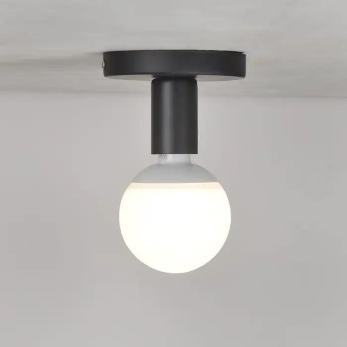 Base de lampe moderne noire E27, style nordique rétro en fer, décor pour salon, chambre à coucher, salle de bains, plafonnier, support de lampe murale
