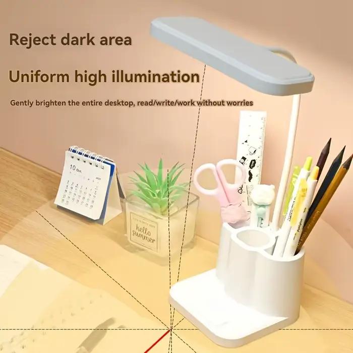Lampe de table LED rechargeable USB pour chambre à coucher bureau apprentissage veilleuse protection des yeux lumière tactile intensité variable chambre étudiant lit dormir