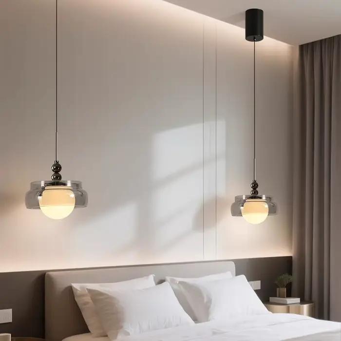Moderne LED lustre en verre Restaurant Bar décoration intérieure éclairage chambre chevet LED méduse lampe