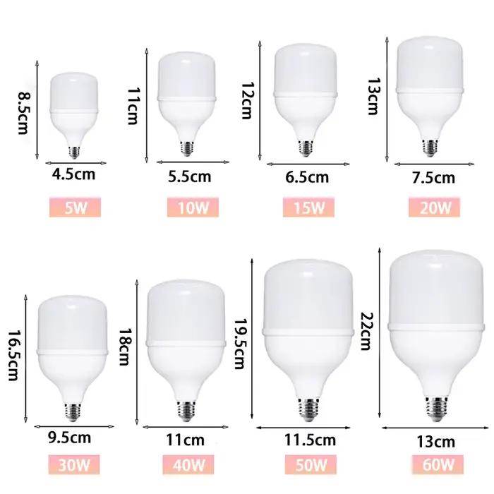 LED grandes ampoules E27 20W 30W 40W 50W vis bouche lumières économie d'énergie lampe intérieur salon chambre bureau éclairage