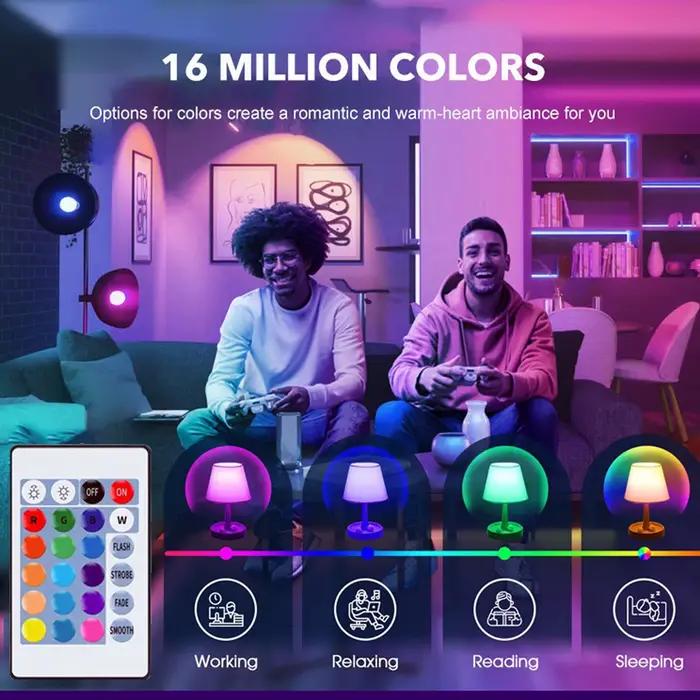 Ampoule LED intelligente à couleur changeante avec télécommande, avec mémoire, ampoule RGB à sept couleurs