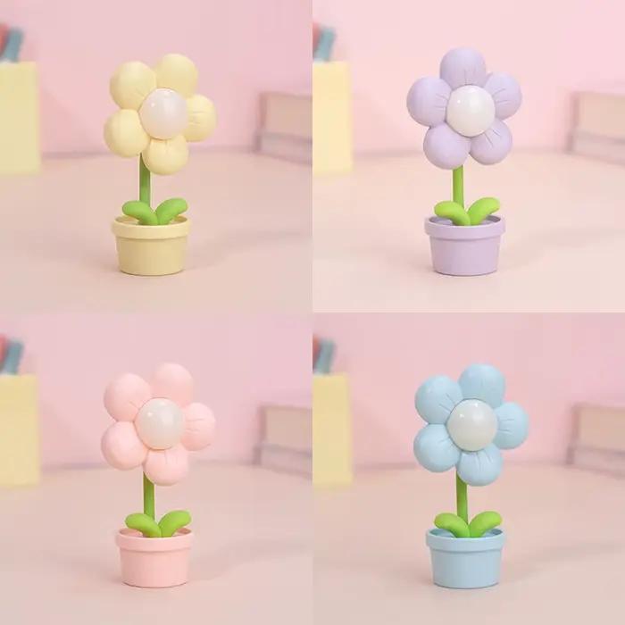 Mini LED fleur veilleuse mignon petite lampe de Table ornement de bureau chevet chambre lumières d'ambiance enfants jouet enfants cadeau de vacances