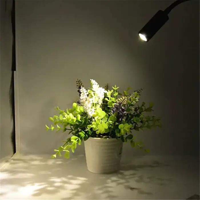 Applique murale LED flexible à col de cygne avec prise, 3 Watts (3W), pour chambre à coucher, lecture, salle de bain, noir et blanc
