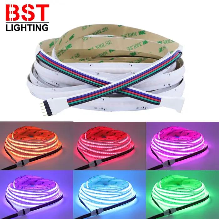 CCT/RGB/RGBW/RGBCCT COB LED bande lumineuse haute densité Flex LED bande lumineuse Dimmable FOB ruban linéaire DC24V