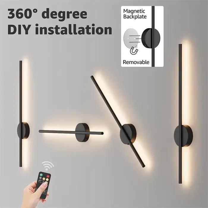 50CM LED applique murale Rechargeable Installation applique murale gratuite gradation pour salon canapé à côté de la chambre décoration murale lampe