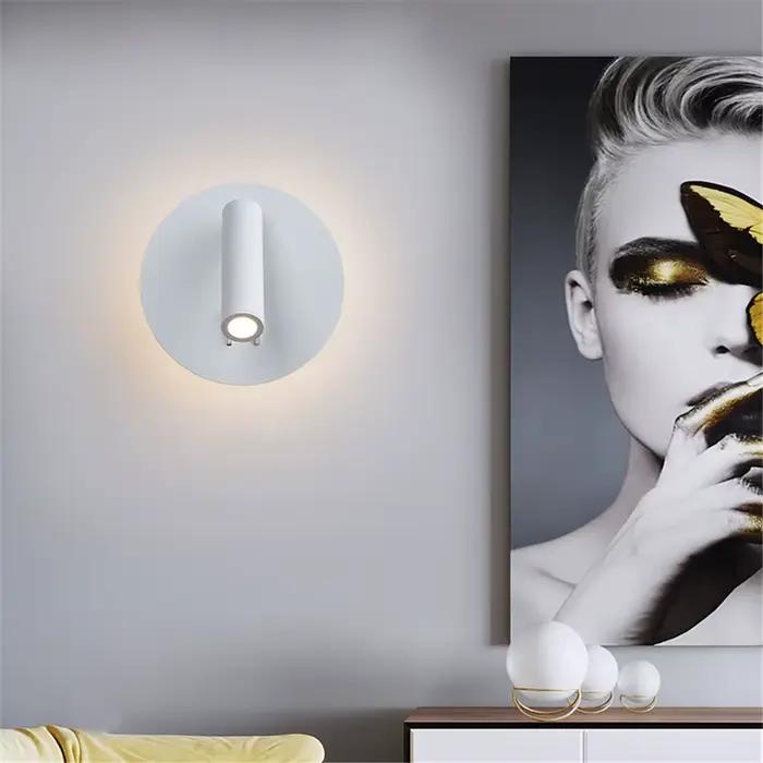 Applique murale à LED avec interrupteur, Angle d'éclairage réglable, en fer, aluminium et acrylique, idéal pour une chambre à coucher ou une lecture, AC90-260V